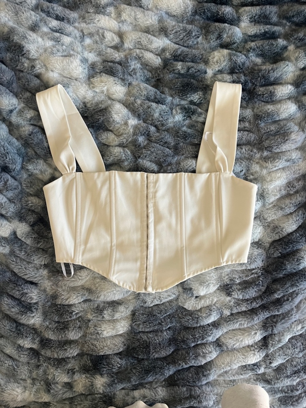 White Fox Boutique Cream Corset Crop Top